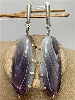 *Серьги Агат Бразильский Абстракция арт. 2-1600-615-149  Вес 20,41 г - фото 206826