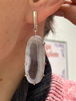 *Серьги Агат Бразильский Абстракция арт. 2-1600-615-101 Вес 16,1 г - фото 206829 *Серьги Агат Бразильский Абстракция арт. 2-1600-615-101 Вес 16,1 г - фото 206829