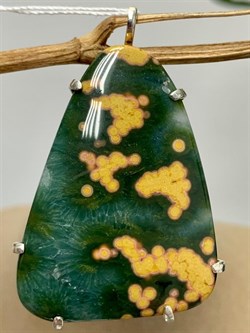 *Кулон Яшма Океаническая Мадагаскар Паутина арт. 3-1601-143-366 Вес 13,32 г - фото 206849 *Кулон Яшма Океаническая Мадагаскар Паутина арт. 3-1601-143-366 Вес 13,32 г - фото 206849