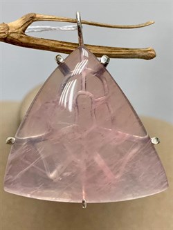 *Кулон Розовый Кварц Абстракция арт. 3-1600-126-830 Вес 14,74 г - фото 207076