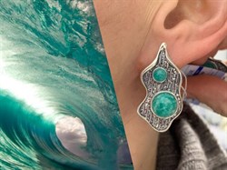 *Серьги Гамма Амазонит Бразилия арт. 2-1704-609-550 Вес 11,51 г - фото 207138 *Серьги Гамма Амазонит Бразилия арт. 2-1704-609-550 Вес 11,51 г - фото 207138