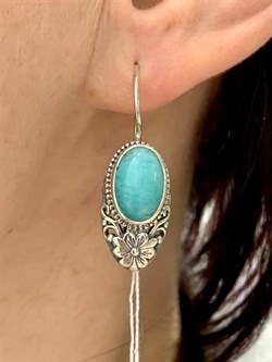 *Серьги Петли Амазонит Бразилия Рай арт. 2-0057-609-811 Вес 7,27 г - фото 207151 *Серьги Петли Амазонит Бразилия Рай арт. 2-0057-609-811 Вес 7,27 г - фото 207151