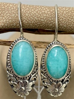 *Серьги Петли Амазонит Бразилия Рай арт. 2-0057-609-811 Вес 7,27 г - фото 207153 *Серьги Петли Амазонит Бразилия Рай арт. 2-0057-609-811 Вес 7,27 г - фото 207153