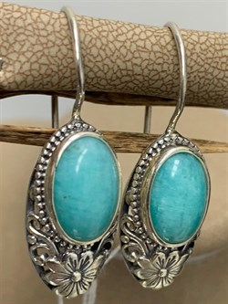 *Серьги Петли Амазонит Бразилия Рай арт. 2-0057-609-811 Вес 7,27 г - фото 207154 *Серьги Петли Амазонит Бразилия Рай арт. 2-0057-609-811 Вес 7,27 г - фото 207154