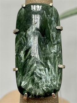 *Кольцо р.19 Серафинит Паутина арт. 2-1601-129-301 Вес 18,84 г - фото 207327