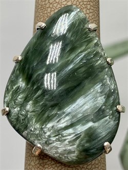 *Кольцо р.18,5 Серафинит Абстракция арт. 1-1600-129-291 Вес 11,81 г - фото 207382
