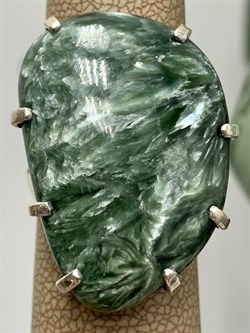 *Кольцо р.18 Серафинит Абстракция арт. 1-1600-129-284 Вес 8,93 г - фото 207398