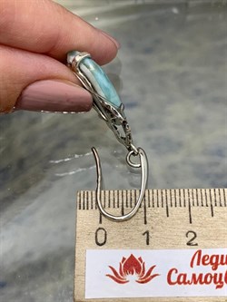 *Серьги Петли Ларимар Доминикана АРТ 3501 ВЕС 8 Г - фото 207441