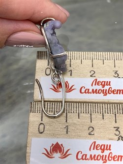 *Серьги Петли Виноградный Халцедон Индонезия АРТ 2658 ВЕС 8,5 Г - фото 207812