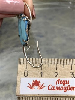 *Серьги Петли Бирюза Казахстан АРТ 4085 ВЕС 8,4 Г - фото 207852