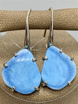 *Серьги Петли Бирюза Казахстан АРТ 2665-1 ВЕС 7,3 Г - фото 207894