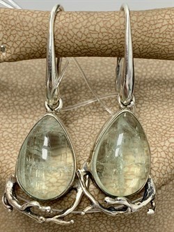 *Серьги Петли Аквамарин Забайкалье 4426-418 ВЕС 6,7 Г - фото 207941