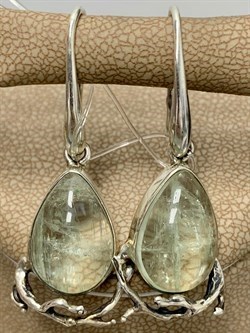 *Серьги Петли Аквамарин Забайкалье 4426-418 ВЕС 6,7 Г - фото 207942