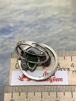 *Кольцо р.19 Микс Хромдиопсид Турмалин АРТ 3185 ВЕС 8,5 Г - фото 207969