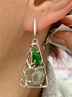 *Серьги Микс Хромдиопсид Аквамарин Арт: 0495-214 ВЕС 10,3 г - фото 207997 *Серьги Микс Хромдиопсид Аквамарин Арт: 0495-214 ВЕС 10,3 г - фото 207997