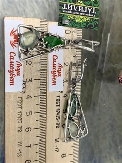 *Серьги Микс Хромдиопсид Аквамарин Арт: 0495-214 ВЕС 10,3 г - фото 207998 *Серьги Микс Хромдиопсид Аквамарин Арт: 0495-214 ВЕС 10,3 г - фото 207998