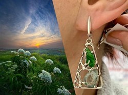 *Серьги Микс Хромдиопсид Аквамарин Арт: 0495-214 ВЕС 10,3 г - фото 208005 *Серьги Микс Хромдиопсид Аквамарин Арт: 0495-214 ВЕС 10,3 г - фото 208005