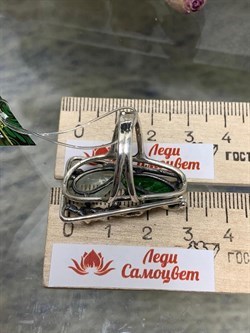 *Кольцо р.18 Микс Хромдиопсид Аквамарин Арт: 0311-263 ВЕС 8,3 Г - фото 208012