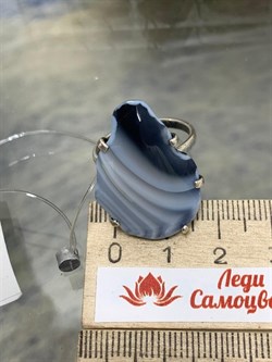 *КОЛЬЦО р.18 Агат АРТ 3078-1 ВЕС 5,6 Г - фото 208120