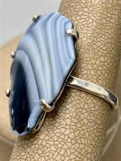 *КОЛЬЦО р.18 Агат АРТ 3078-1 ВЕС 5,6 Г - фото 208125