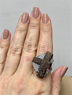 *Кольцо р.18,75 Ставролит Кольский п-ов АРТ 382-1 ВЕС 10,9 Г - фото 208341