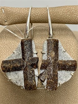 *Серьги Петли Ставролит Кольский п-ов АРТ 1540 ВЕС 13,5 Г - фото 208365 *Серьги Петли Ставролит Кольский п-ов АРТ 1540 ВЕС 13,5 Г - фото 208365