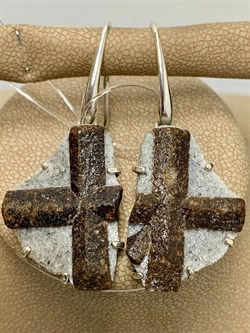 *Серьги Петли Ставролит Кольский п-ов АРТ 1540 ВЕС 13,5 Г - фото 208367 *Серьги Петли Ставролит Кольский п-ов АРТ 1540 ВЕС 13,5 Г - фото 208367