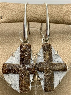 *Серьги Петли Ставролит Кольский п-ов АРТ 1454-1 ВЕС 9,6 Г - фото 208397 *Серьги Петли Ставролит Кольский п-ов АРТ 1454-1 ВЕС 9,6 Г - фото 208397