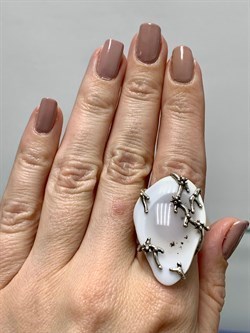 *Кольцо р.18 Кахолонг Оренбург 0932-893 ВЕС 11,5 Г - фото 208569