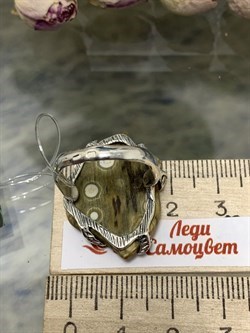 *Кольцо р.18 Океаническая Яшма Мадагаскар АРТ 1562-075  ВЕС 6,6 Г - фото 208720