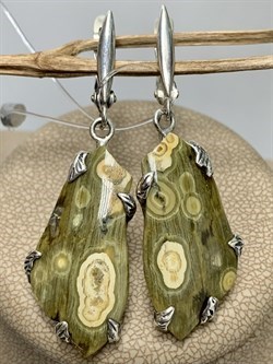 *Серьги Океаническая Яшма Мадагаскар АРТ 0839-714 ВЕС 8,7 Г - фото 208727 *Серьги Океаническая Яшма Мадагаскар АРТ 0839-714 ВЕС 8,7 Г - фото 208727