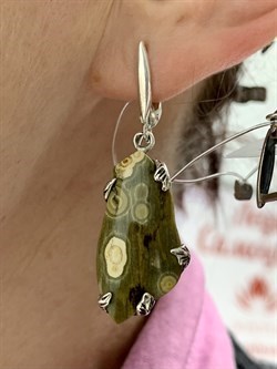 *Серьги Океаническая Яшма Мадагаскар АРТ 0839-714 ВЕС 8,7 Г - фото 208729 *Серьги Океаническая Яшма Мадагаскар АРТ 0839-714 ВЕС 8,7 Г - фото 208729