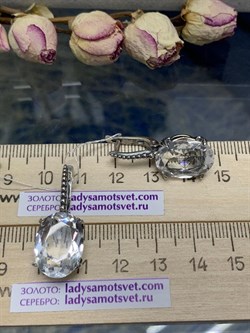 *СЕРЬГИ ГОРНЫЙ ХРУСТАЛЬ АРТ С155-8,37 (ВЕС 8,37 Г) - фото 208773