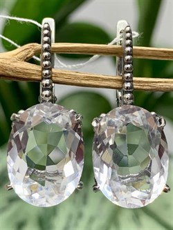 *СЕРЬГИ ГОРНЫЙ ХРУСТАЛЬ АРТ С155-8,37 (ВЕС 8,37 Г) - фото 208779