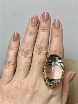 *Кольцо р.19 Горный хрусталь АРТ 65765 (ВЕС 33.23 Г) - фото 208849