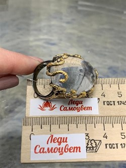 *Кольцо р.19 Горный хрусталь АРТ 65765 (ВЕС 33.23 Г) - фото 208855