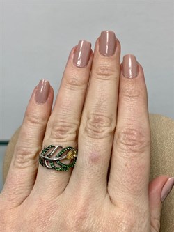 *Кольцо р.17 Цитрин Цаворит арт. SM-R02912-X-WB-YS-X-Gg-544 вес 3,77 г - фото 209048 *Кольцо р.17 Цитрин Цаворит арт. SM-R02912-X-WB-YS-X-Gg-544 вес 3,77 г - фото 209048