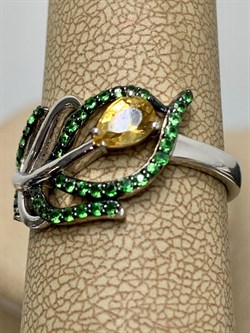 *Кольцо р.20 Цитрин Цаворит арт. SM-R02912-X-WB-YS-X-Gg-573 вес 4,53 г - фото 209092 *Кольцо р.20 Цитрин Цаворит арт. SM-R02912-X-WB-YS-X-Gg-573 вес 4,53 г - фото 209092