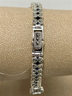 *Браслет р.19 Микс Марказит Гранат Пироп арт. Б 601-787 вес 22,98 г - фото 209141