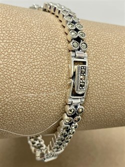 *Браслет р.19 Микс Марказит Гранат Пироп арт. Б 601-787 вес 22,98 г - фото 209145