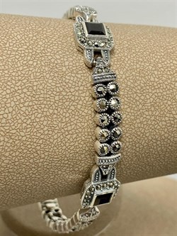 *Браслет р.20,5 Марказит Гранат Пироп арт. Б 601-886 вес 23,49 г - фото 209183