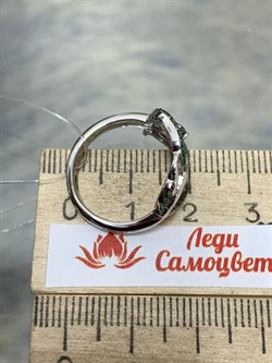 *Кольцо р.19 Родолит Цаворит арт. SM-R02912-X-WB-lil-X-Gg-500 вес 4,15 г - фото 209272