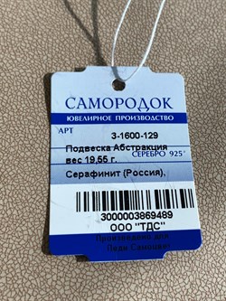 *Кулон Серафинит Абстракция арт. 3-1600-129-489 Вес 19,55 г - фото 209367 *Кулон Серафинит Абстракция арт. 3-1600-129-489 Вес 19,55 г - фото 209367