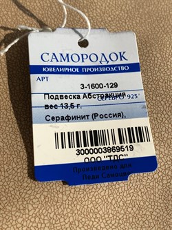 *Кулон Серафинит Абстракция арт. 3-1600-129-519 Вес 13,5 г - фото 209378 *Кулон Серафинит Абстракция арт. 3-1600-129-519 Вес 13,5 г - фото 209378