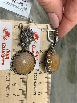 *Серьги Коралл Фоссил АРТ 89-542 (ВЕС 21,42 Г) - фото 209470 *Серьги Коралл Фоссил АРТ 89-542 (ВЕС 21,42 Г) - фото 209470