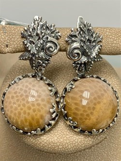 *Серьги Коралл Фоссил АРТ 89-542 (ВЕС 21,42 Г) - фото 209471 *Серьги Коралл Фоссил АРТ 89-542 (ВЕС 21,42 Г) - фото 209471