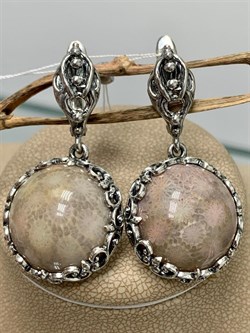 *Серьги Коралл Фоссил АРТ 158-976-20,27 (ВЕС 20,27 Г) - фото 209511 *Серьги Коралл Фоссил АРТ 158-976-20,27 (ВЕС 20,27 Г) - фото 209511