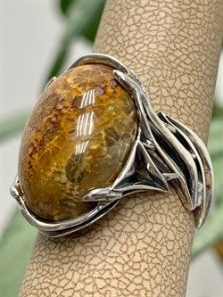 *Кольцо р.18,5 Коралл Фоссил АРТ 112-657-8,07 (ВЕС 8,07 Г) - фото 209521 *Кольцо р.18,5 Коралл Фоссил АРТ 112-657-8,07 (ВЕС 8,07 Г) - фото 209521