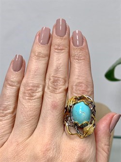 *Кольцо р.18,5 Бирюза Казахстан АРТ 9-847 ВЕС 9,48 Г - фото 209536 *Кольцо р.18,5 Бирюза Казахстан АРТ 9-847 ВЕС 9,48 Г - фото 209536