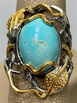 *Кольцо р.18,5 Бирюза Казахстан АРТ 9-847 ВЕС 9,48 Г - фото 209542 *Кольцо р.18,5 Бирюза Казахстан АРТ 9-847 ВЕС 9,48 Г - фото 209542